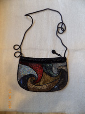 Walborg Black Beaded Evening Purse 9  - EC