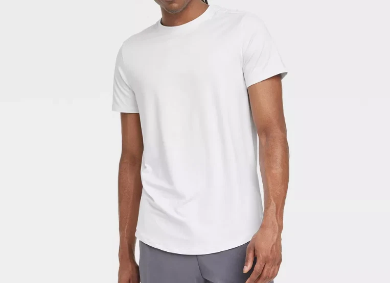 All in Motion Men's Short Sleeve Soft Stretch Gym T-Shirt, Casual Activewear