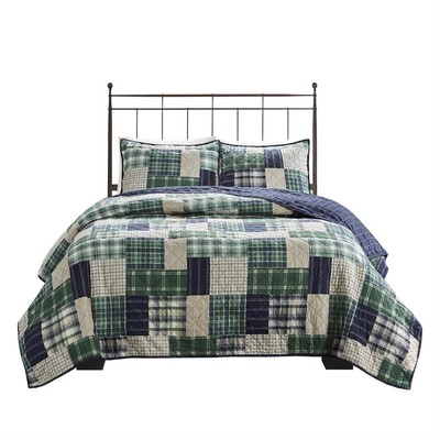 Reversible Quilt Cabin Lifestyle Plaid Design - All Season Breathable Coverle...