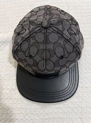 Coach F68861 Signature Jacquard Leather Brim/Flat Brim Hat Coach F68861 Signature Jacquard Leather Brim/Flat Brim Hat