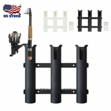 For Marine Boat Car RV w/Tools Slot Kayak Plastic 3 Tube Fishing Rod Holder Rack