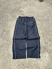 Y2K Nike Black Track Pants Grey Piping Mens XL Vintage Baggy