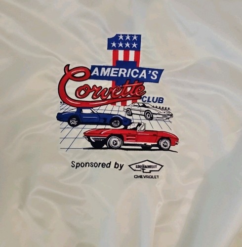 Vtg America#1 Corvette Club Satin Windbreaker Jacket Full Zip L-36" Used - Picture 3 of 11