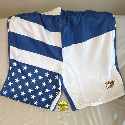 Zipway Oklahoma City Thunder OKC NBA Basketball Shorts XL Blue/White Stars