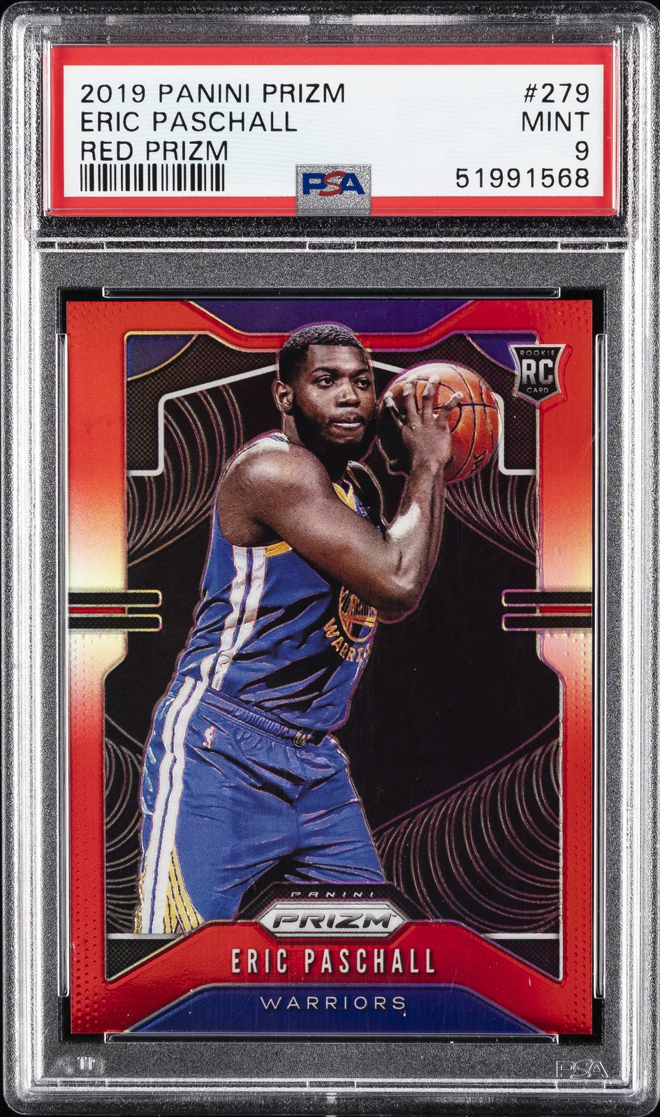 2019 PANINI PRIZM RED PRIZM #279 ERIC PASCHALL #/299 PSA 9