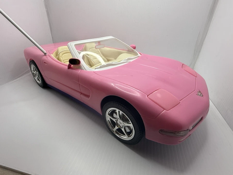 Barbie Convertible Corvette Rosa (Sin Control Remoto) Coche de Juguete 2001 Mattel Foto 2 de 4