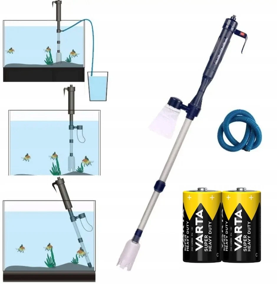 Elektronischer Aquarium-Schlammabsauger, batteriebetrieben, 520 l/h, - Bild 3 von 4