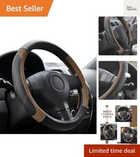 Leather Steering Wheel Cover 14 12 To 15 Inch Universal Padded Soft Grip Bre...