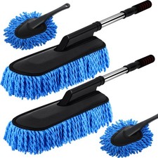 4 Pack Large Microfiber Car Duster with Extendable Handle for Interior Exterior