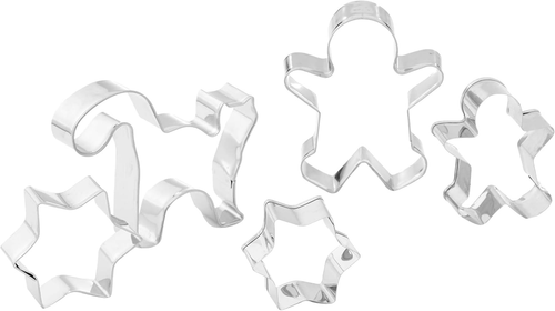 Set Di Formine per Biscotti, Casa, Confezione Da 25, Argento - Foto 2 di 12
