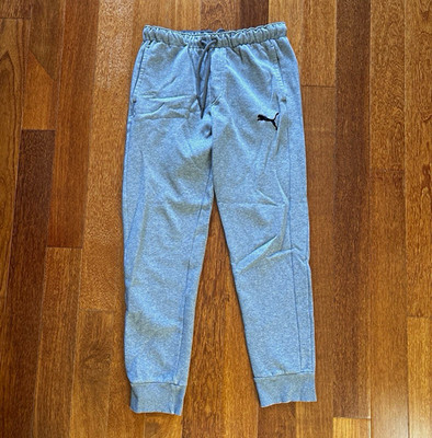 PUMA Men's Medium Gray Fleece Jogger Pants, Excellent Condition