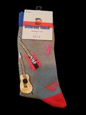 Men's Pattern Socks Guitar Music Novelty Dress Socks Size 10-13 Different Touch 