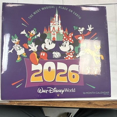 Disney 2026 16-Month Calendar Mickey Mouse Minnie Donald Goofy Pluto Chip Dale
