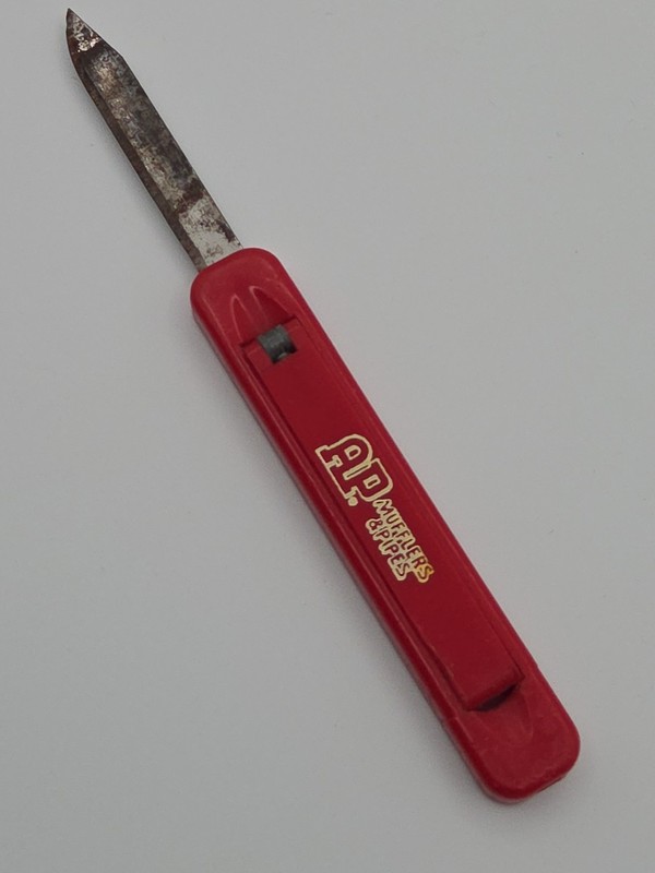 Vintage AP Mufflers & Pipes Flip-It Sliding Advertising Pocket Knife Auto Supply