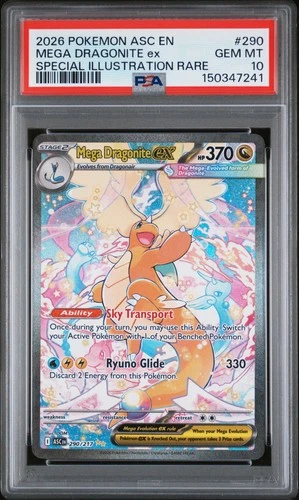 2026 POKEMON ASCENDED HEROES SPECIAL ILLUSTRATION RARE MEGA DRAGONITE EX PSA 10