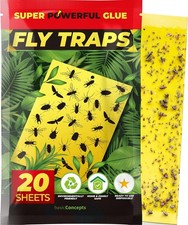 Fruit Fly Trap 20 Pack Double-Sided Yellow Sticky Traps Paper Indoor Outdoor 4 x