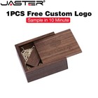 Kostenloser individueller Logo Holz USB Flash Drive 64GB 105*105 Box Speicherstick 128GB 32GB