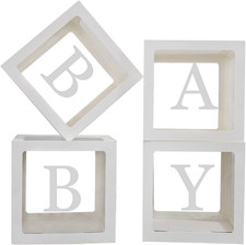 Baby Boxes with Letters for Baby Shower,Clear Baby Shower Decorations Block Boxe