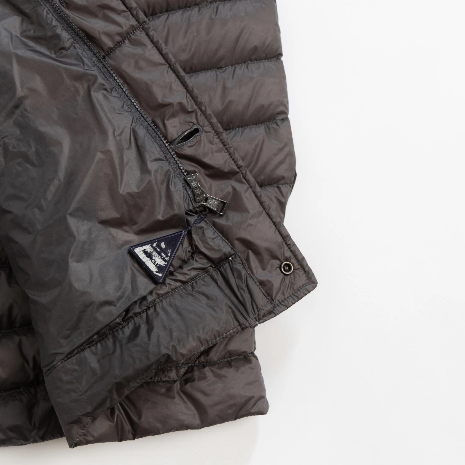 Moncler Benjamin Giubbotto Mens Brown Gray Down Puffer Jacket Hooded Quilted image 10