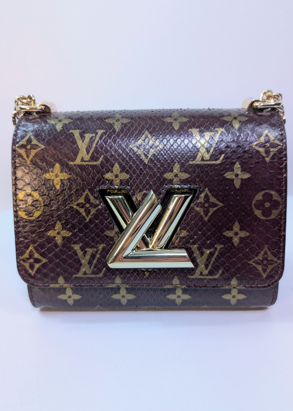 Louis Vuitton Brown Glazed Python Monogram Twist … - image 1