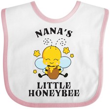 Inktastic Cute Bee Nana's Little Honeybee With Stars Baby Bib Children Grandma