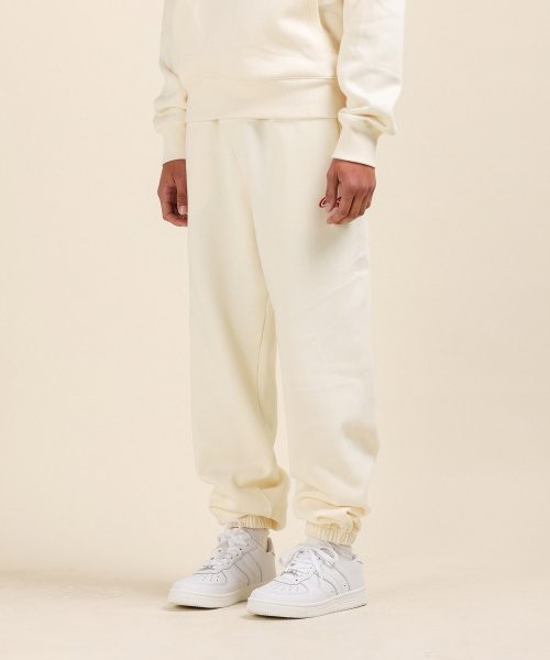 Coca-Cola Logo Sweatpants Ivory Red Logo Casual Pants