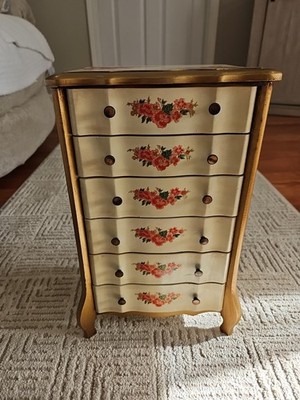Apco LARGE VINTAGE FLORENTINE JEWELRY BOX, Music Box GOLD RARE GILT WOOD CASE