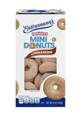   New Entenmann's Pop'ettes Mini Soft Individually Donuts Cinnamon Soft 12oz
