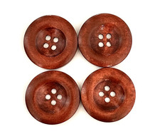 20 pcs 1-3/8"  35mm Dark Brown Wood Sewing Buttons Wooden Coat Jacket Sweater