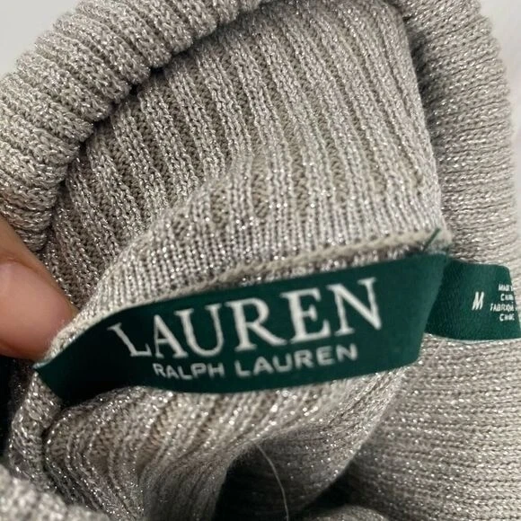 Ralph Lauren Women's Long Sleeve Sweater, Grey, Size M Turtleneck.Casual - Image 2 of 4