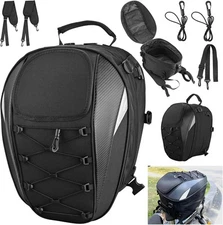 EYPINS Motorcycle Helmet Backpack, 900D Oxford Waterproof Black With Silve 
