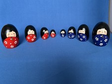 2 x Russian Japanese Stacking Nesting Dolls