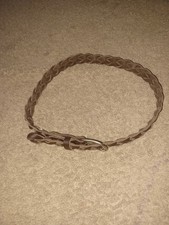 Kids Brown Braided Leather Belt S/M