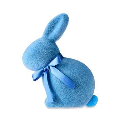Way To Celebrate Flocked Blue Bunny 9'' Lightweight Decor