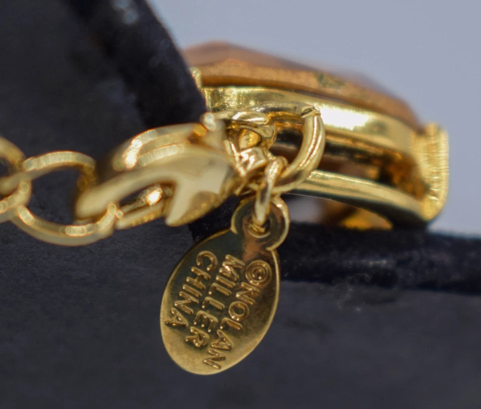 Increíble Collar Nolan Miller Grande Estrás Naranja Ámbar Foto 3 de 4