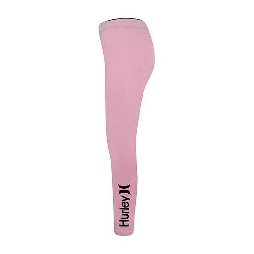 Hurley Girls' Contrast Medium soft pink Logo Leggings MEDIUM MSRP $25.00 - Picture 2 of 4