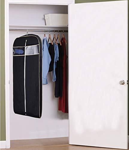 " Gusseted Travel Garment Bag with Accessories Zipper Pocket 43 Black - Picture 4 of 8