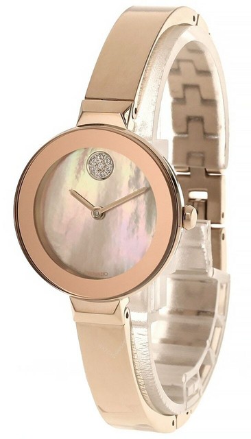 Movado Bold 28mm Rose Gold Mother of 