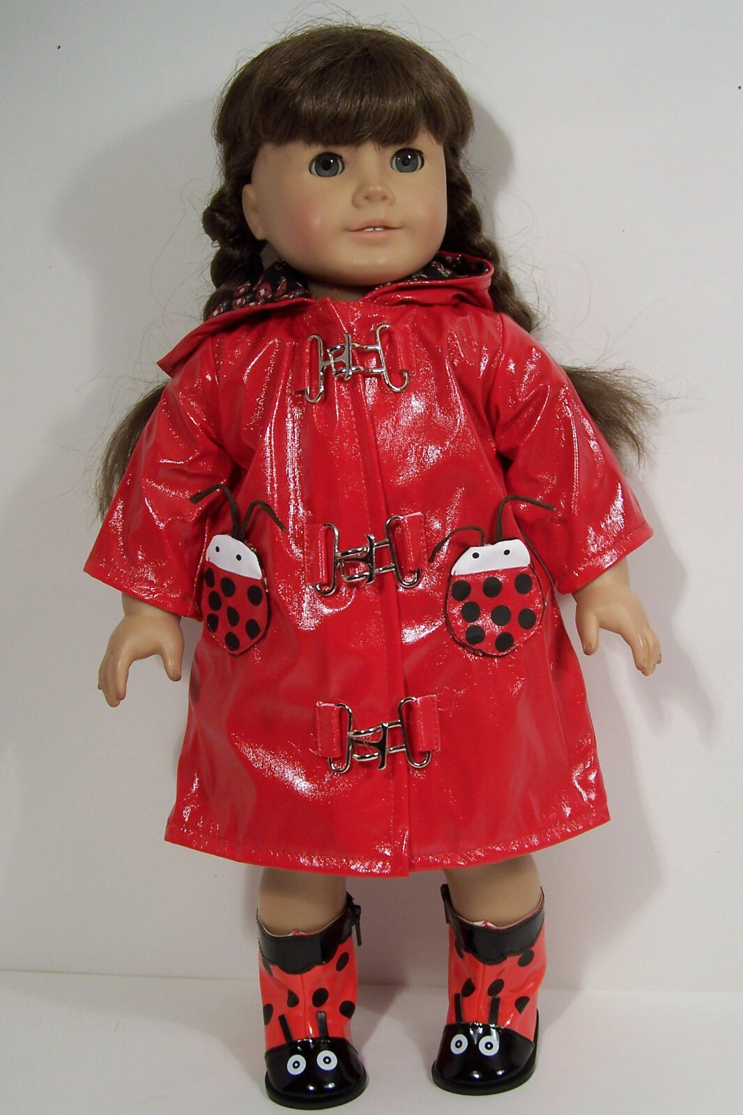 Red Raincoat Coat Ladybug Theme  Doll Clothes For 18
