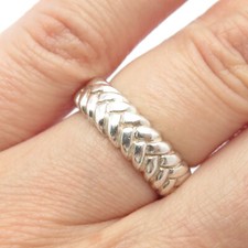 925 Sterling Silver Vintage Braided Band Ring Size 5.25