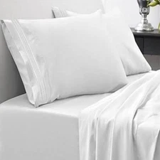 NEW Sweet Home Collection 1500 Supreme Collection Full Sheet Set White WA82