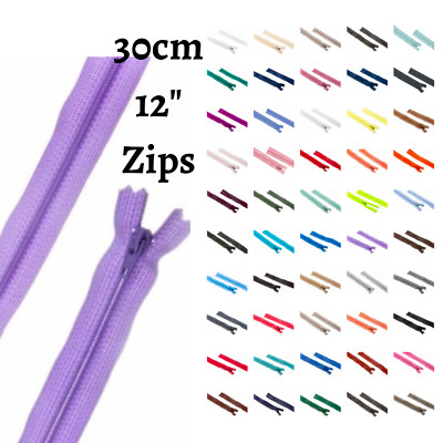 YKK Nylon geschlossenes Ende 30 cm 12 Zoll Reißverschlüsse (x1) einzelne mehrfarbige Kissen Kleidung