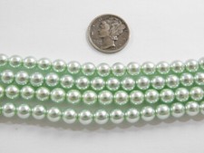 Aqua Green Glass Pearls 2mm, 3mm, 4mm or 6mm 1 - Full Stand Czech Beads