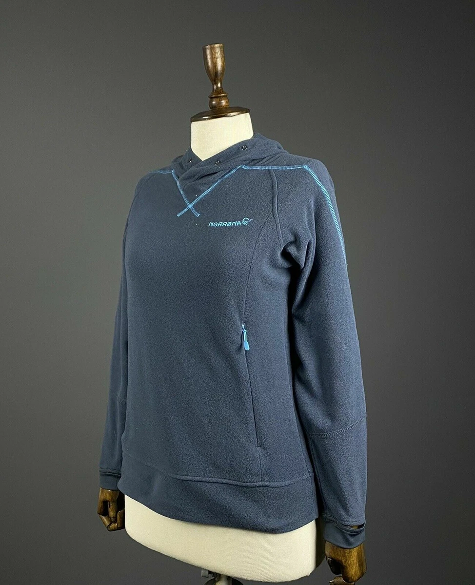 NORRONA Blue Falketind Grey Fleece Hoodie Jumper