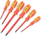 6pc 1000V Insulated Screwdriver Set Magnetic Tips Electrician Slotted Phillips