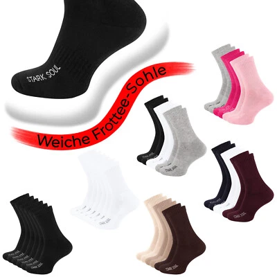 6 Paar Sportsocken mit FROTTEESOHLE, gekämmte Baumwolle, Unisex,von STARK SOUL®