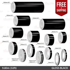 GLOSS BLACK Roll PIN STRIPE Car Striping Line TAPE Decal Adhesive Vinyl Sticker