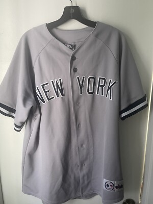 majestic Yankees MATSUI 55 　　 　　　USA製 XL New York Yankees Shirt Mens XL Blue MLB Baseball Matsui 55