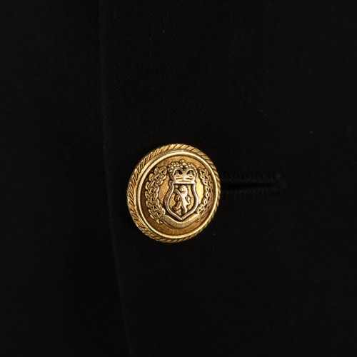 Twill Jacket L Black 100% Wool Blazer Sport Coat Crested Buttons 44R - Picture 5 of 18