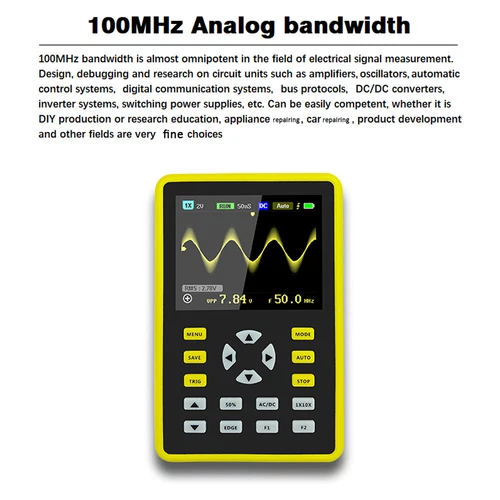 Digital Oscilloscope Single-Channel 500 MS/s 100 MHz 2.4" Analog Bandwidth - Picture 8 of 11